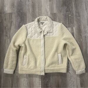 NWOT Falls Creek Quilted-Contrast Pocket Teddy Bear Fleece Jacket size L